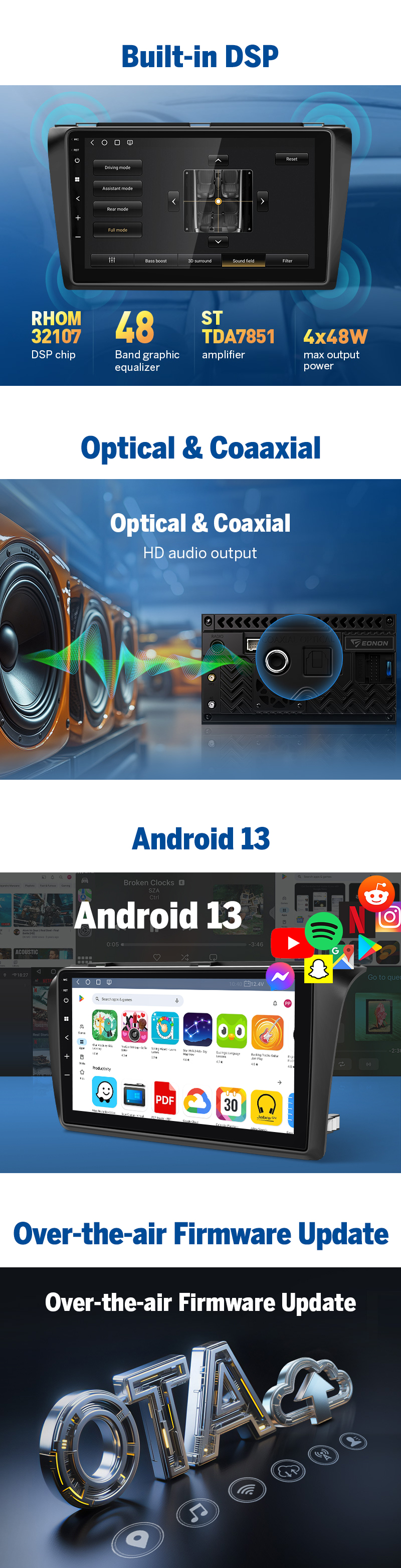 Eonon M3BKX6S Android 13 8-Core for Mazda 3 2004-2009 GPS Car