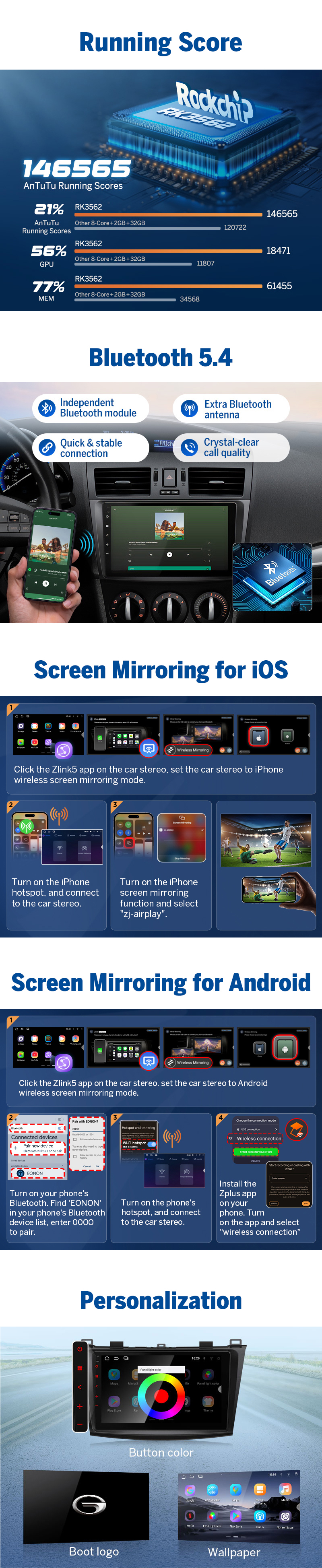 thumbnail image 2 of Car Radio For Mazda 3 2010 2011 2012 2013 CarPlay Android 13 DSP Wifi Fan RDS F 2 of 11