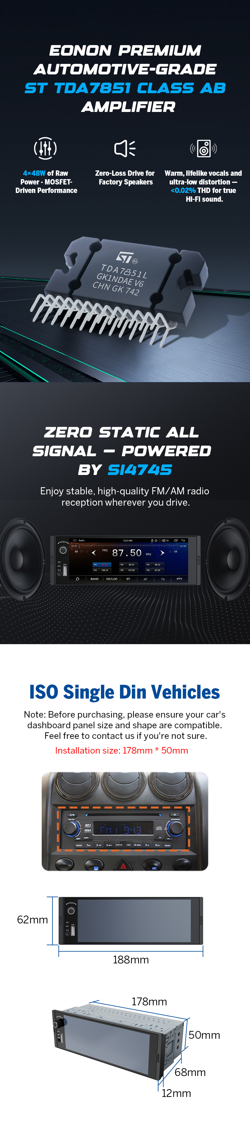 EONON In-Car Entertainment 未開封 Eonon GA7151 | Mazda 3 2004-2009 7 Inch HD 1024x600 Touch Screen